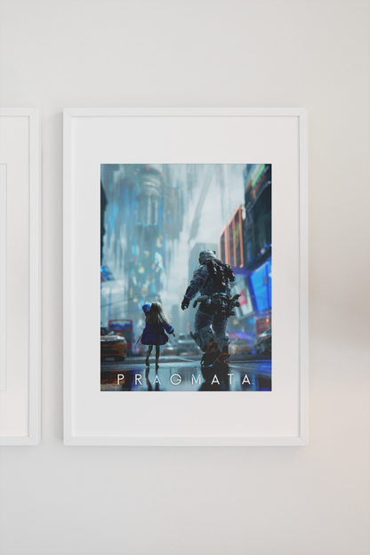 Pragmata Poster — City Streets Key Art Print | Sci-Fi Gaming Wall Art