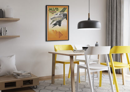 MISR Egyptian Airlines poster framed above a dining table