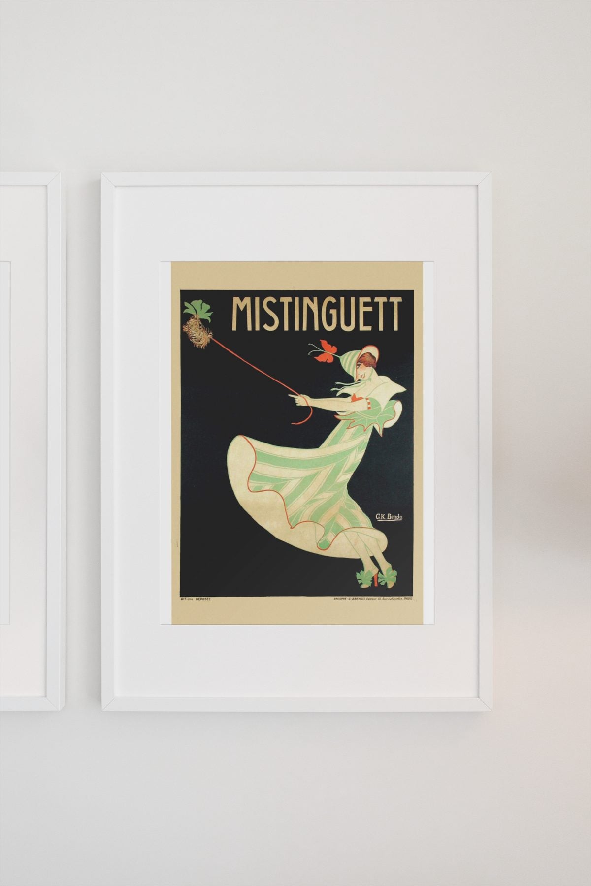 Mistinguett poster on a light wall