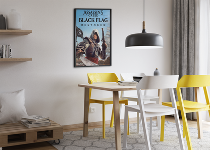 Assassin's Creed Black Flag Resynced Poster — Edward Kenway Key Art Print | Pirate Action Wall Art