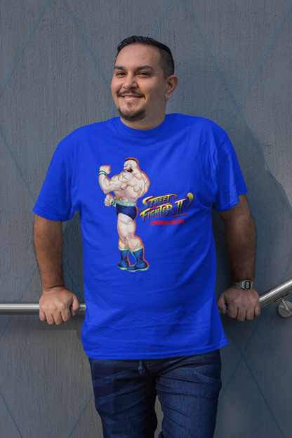 Street Fighter II Champions Edition | Zangief Key Art Premium Unisex T-shirt