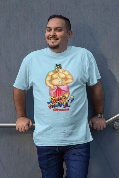 Street Fighter II Champions Edition | E.Honda Key Art Premium Unisex T-shirt