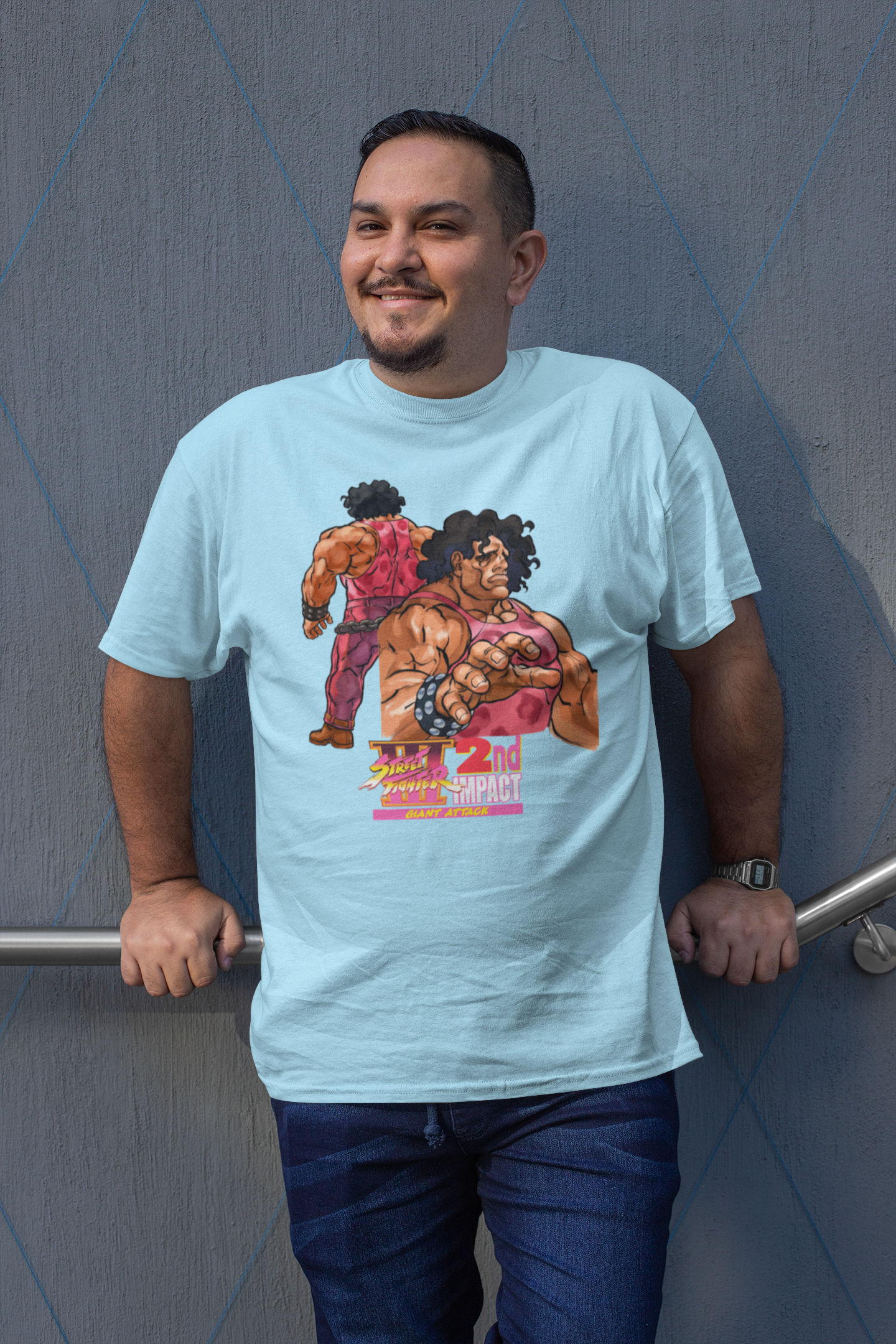 Street Fighter III 2nd Impact Giant Attack | Hugo Key Art Premium Unisex T-shirt