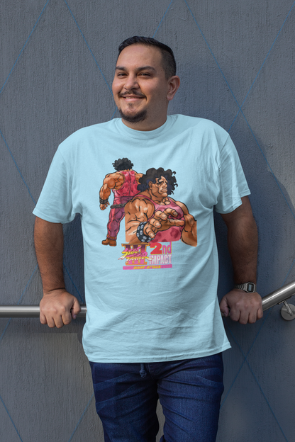 Street Fighter III 2nd Impact Giant Attack | Hugo Key Art Premium Unisex T-shirt