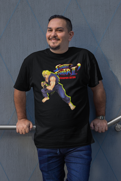 Street Fighter II Champions Edition | Ken Master Key Art Premium Unisex T-shirt