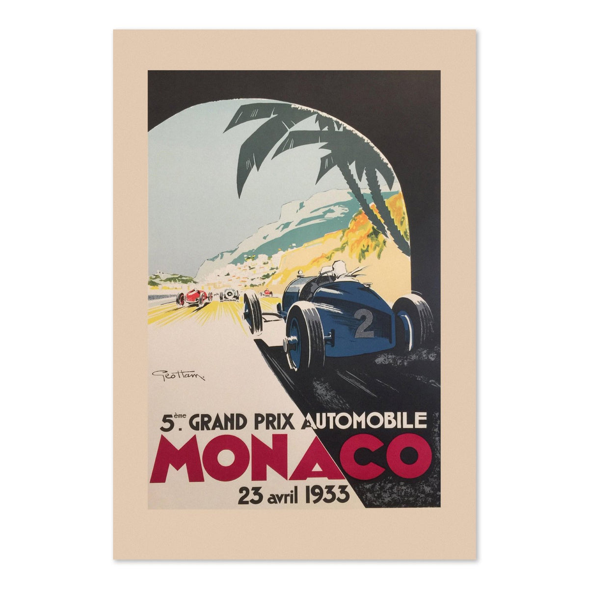 Monaco Grand Prix 1933 poster print
