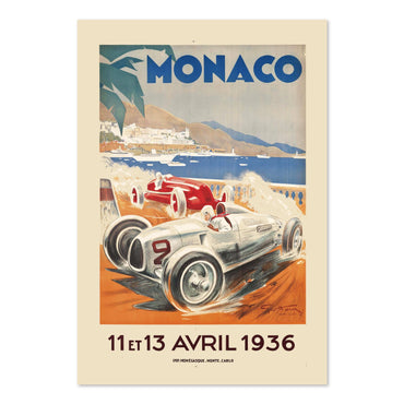 Monaco Grand Prix 1936 poster print