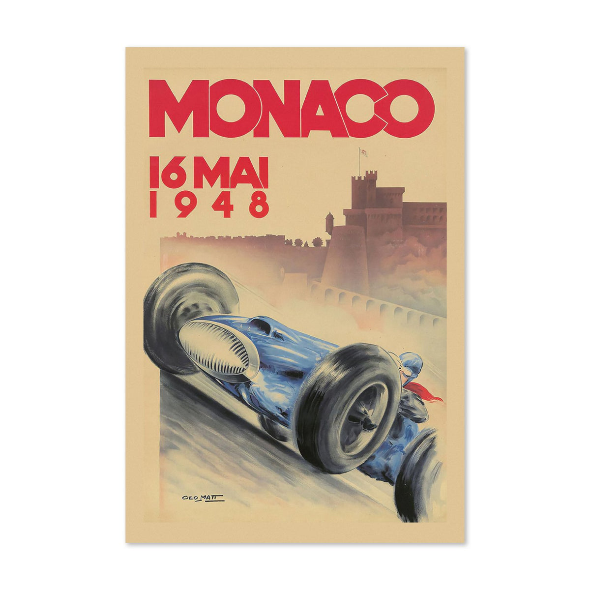 Monaco Grand Prix 1948 poster print