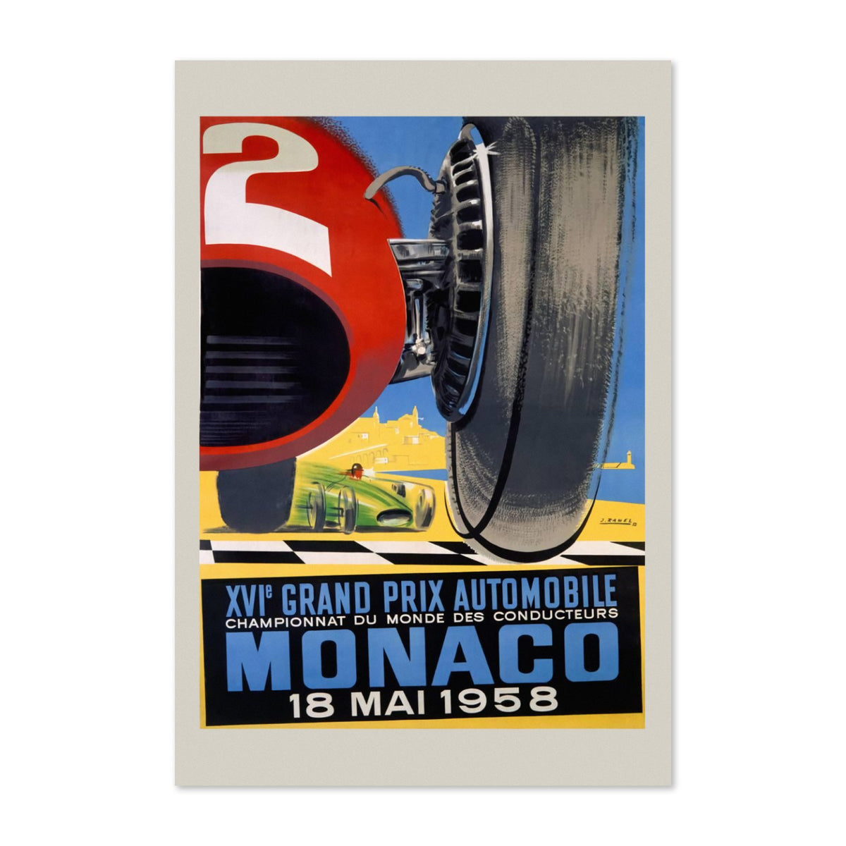 Monaco Grand Prix 1958 poster print