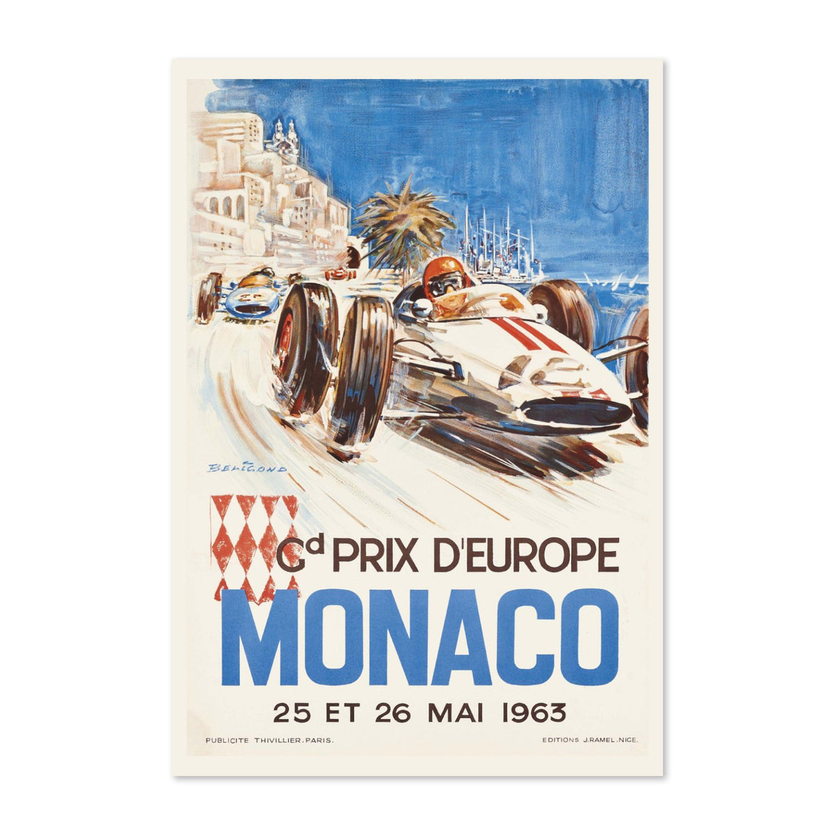 Monaco Grand Prix 1963 poster print