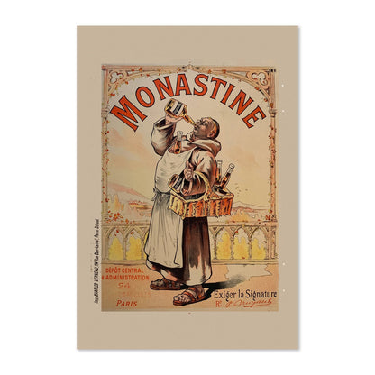 Monastine 1892 French liqueur poster print