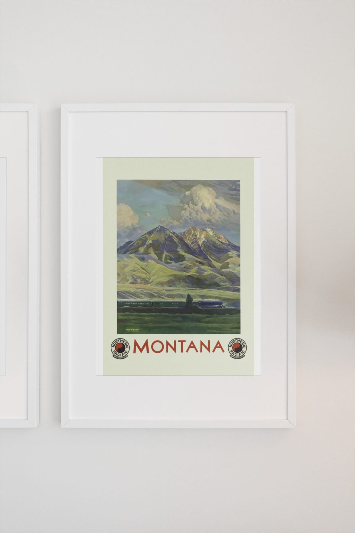 Montana Northern Pacific poster on a light wall