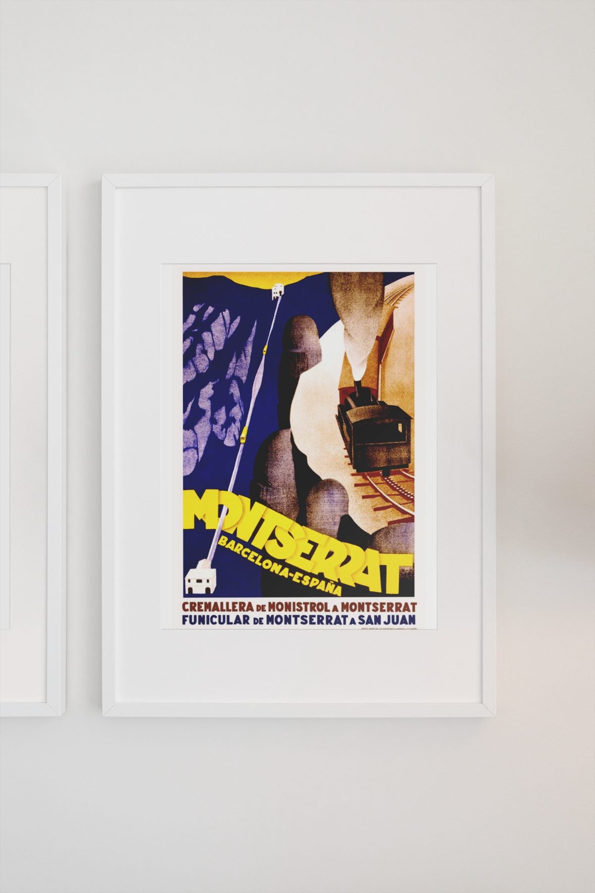 Montserrat Barcelona poster on a light wall