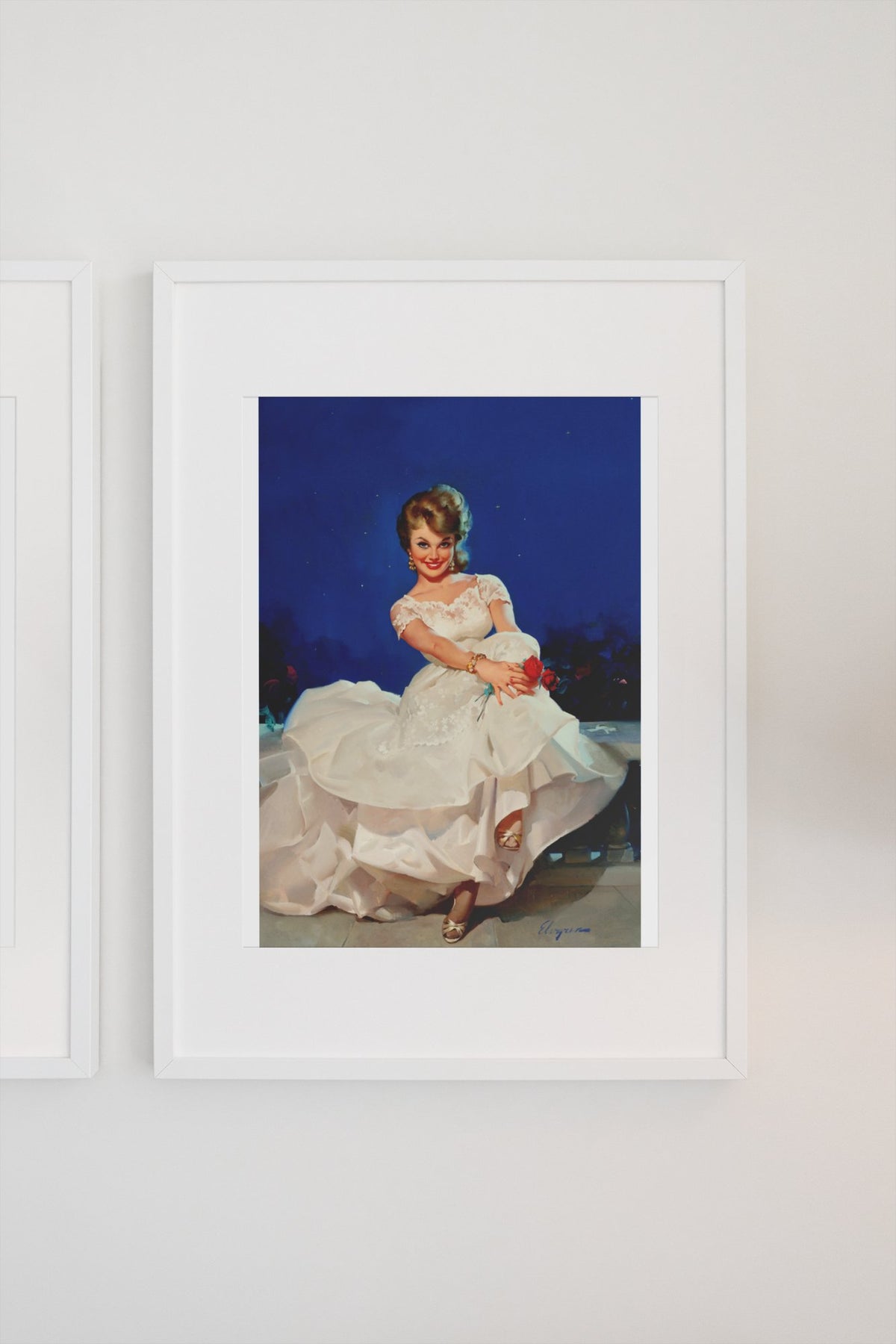 Moonlight and Roses by Gil Elvgren, pin-up poster — gallery wall