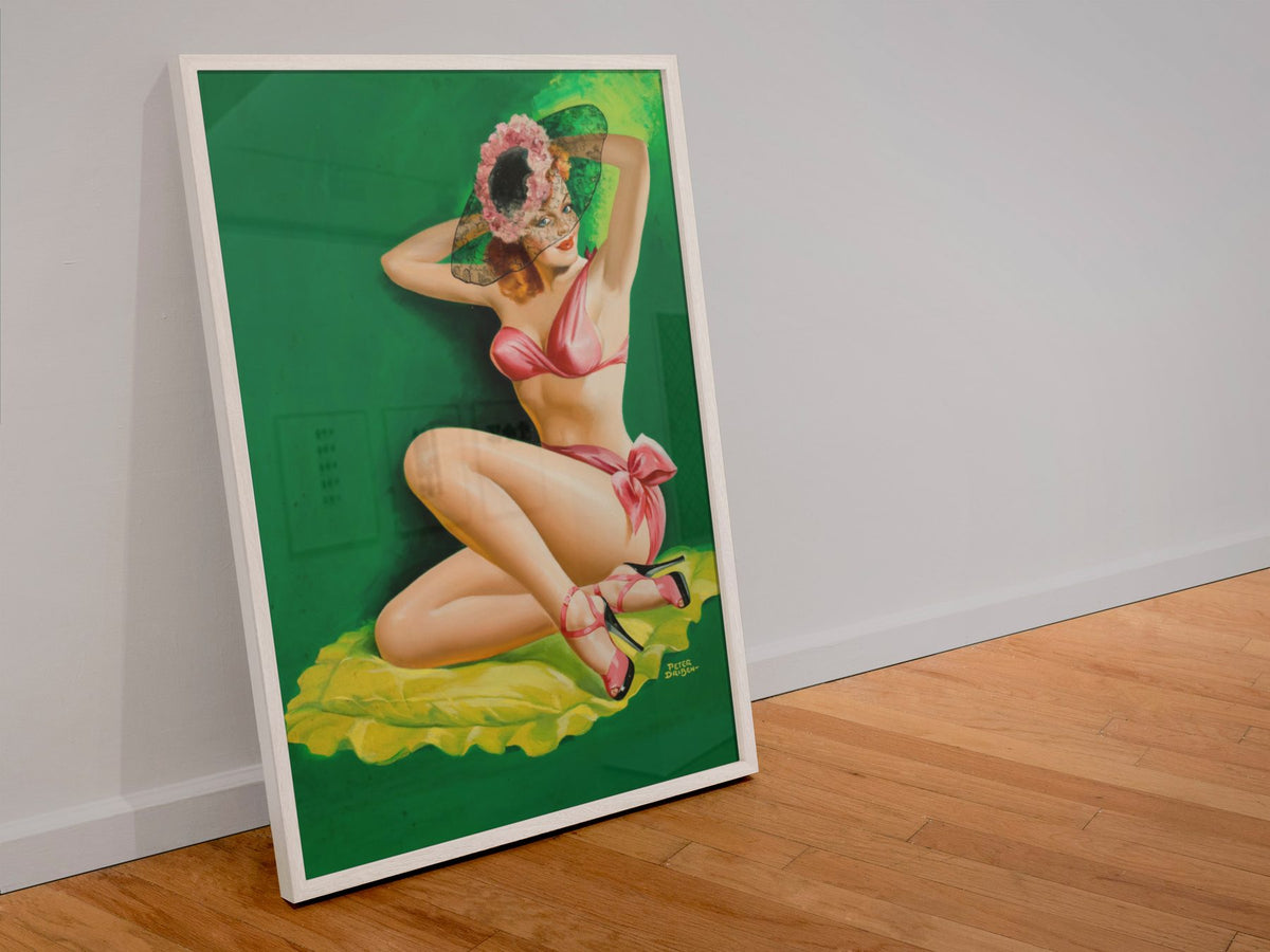 My New Hat poster in a white frame leaning against a wall