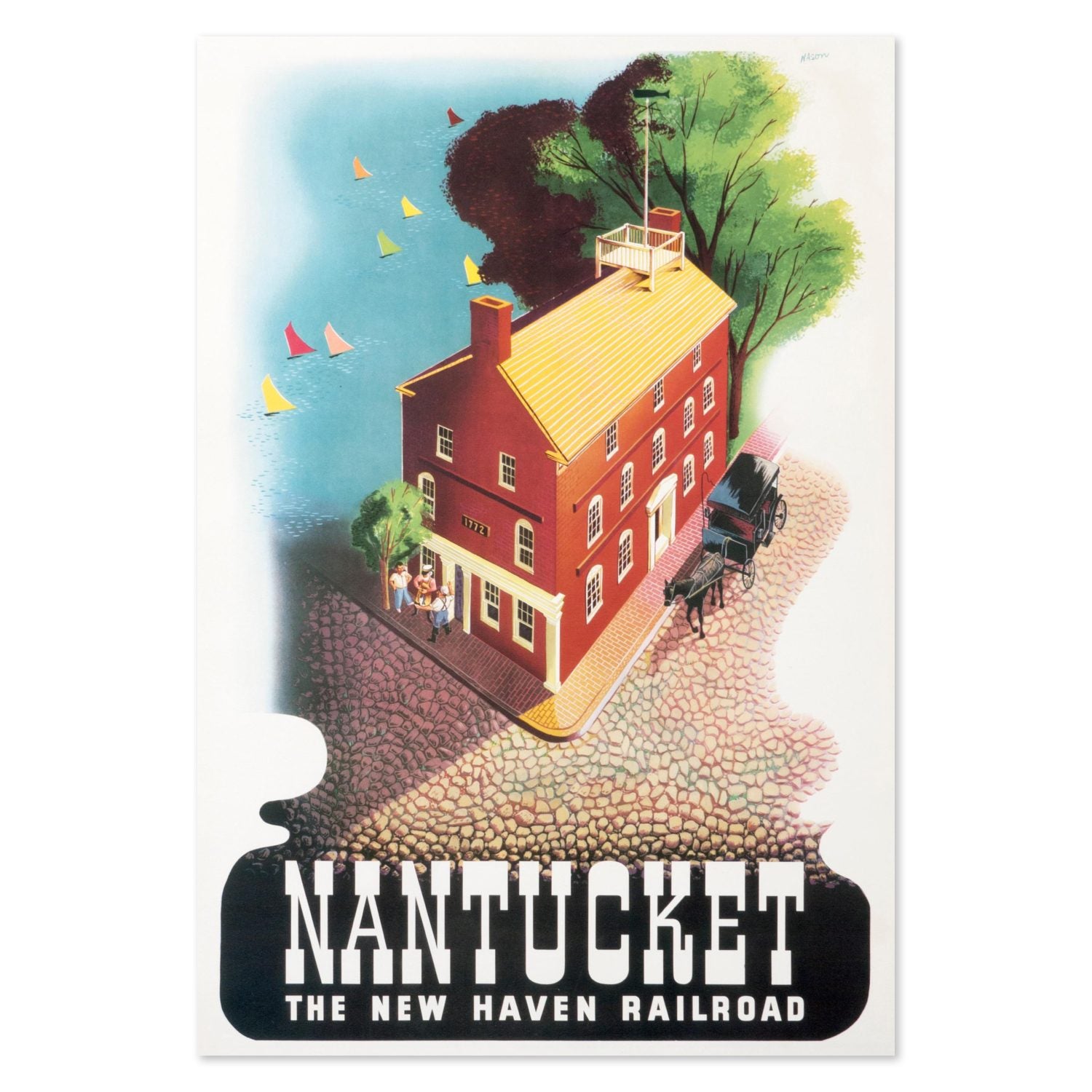 Nantucket New Haven Railroad poster print