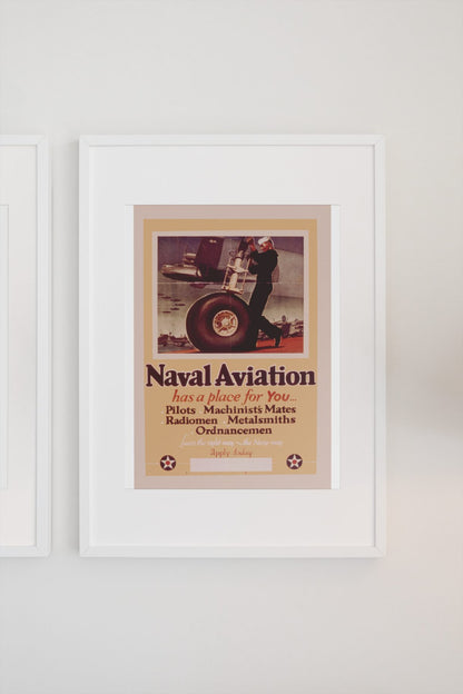 Naval Aviation Has a Place for You poster on a light wall