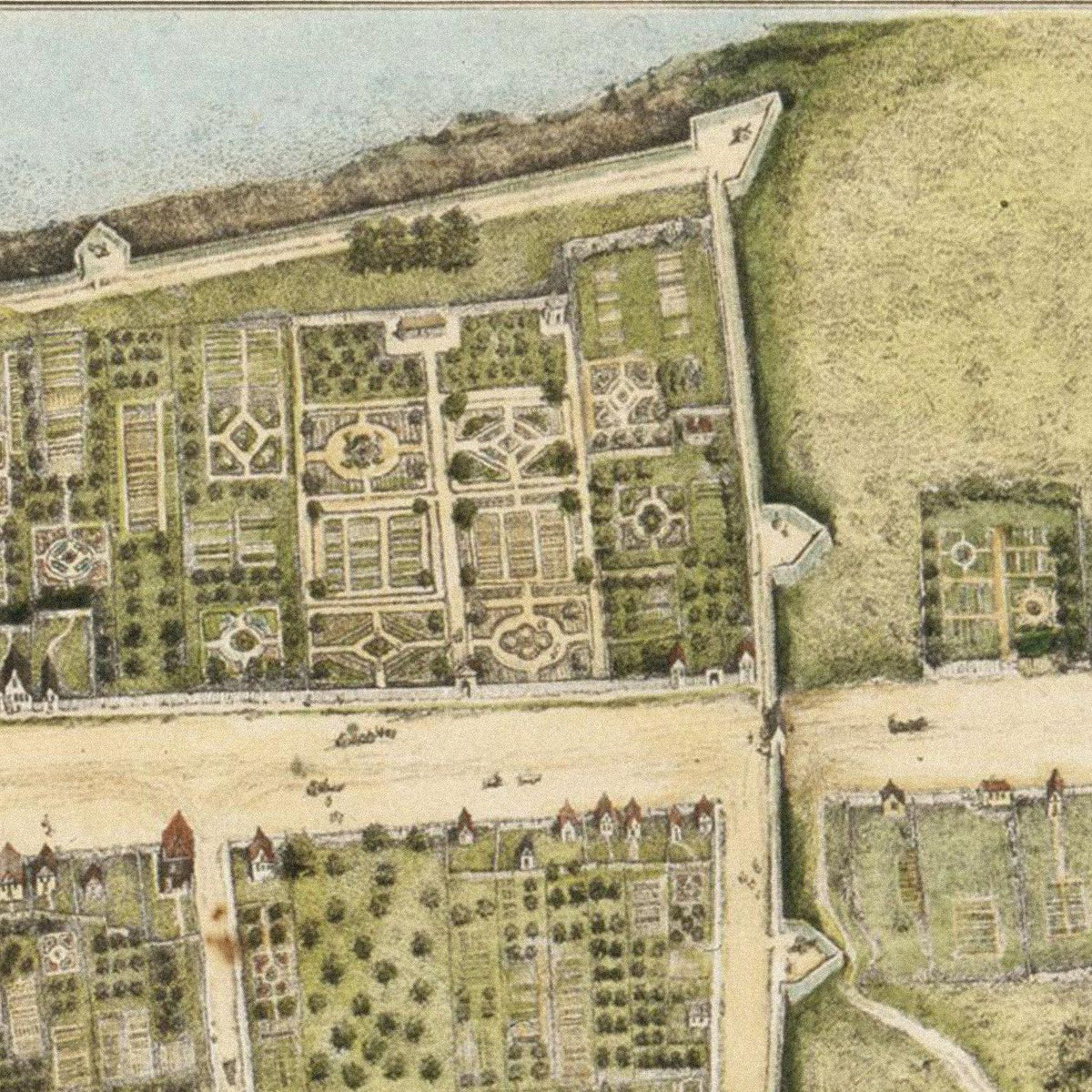 Close-up detail of the New Amsterdam 1660 Castello Plan