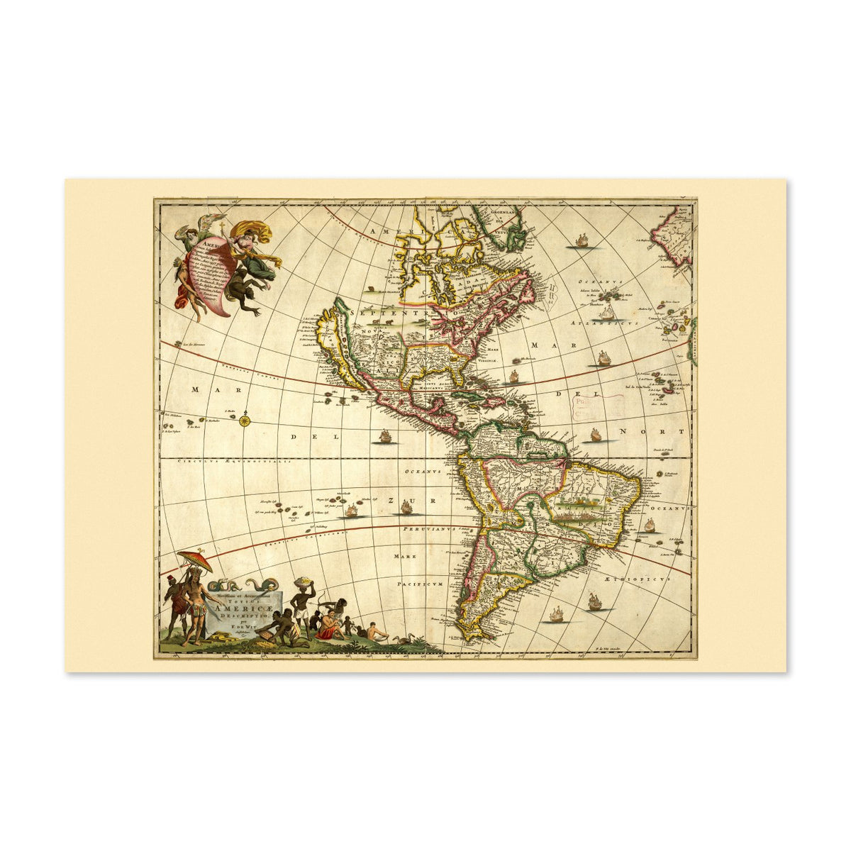 New and Accurate Map of America 1680 poster print