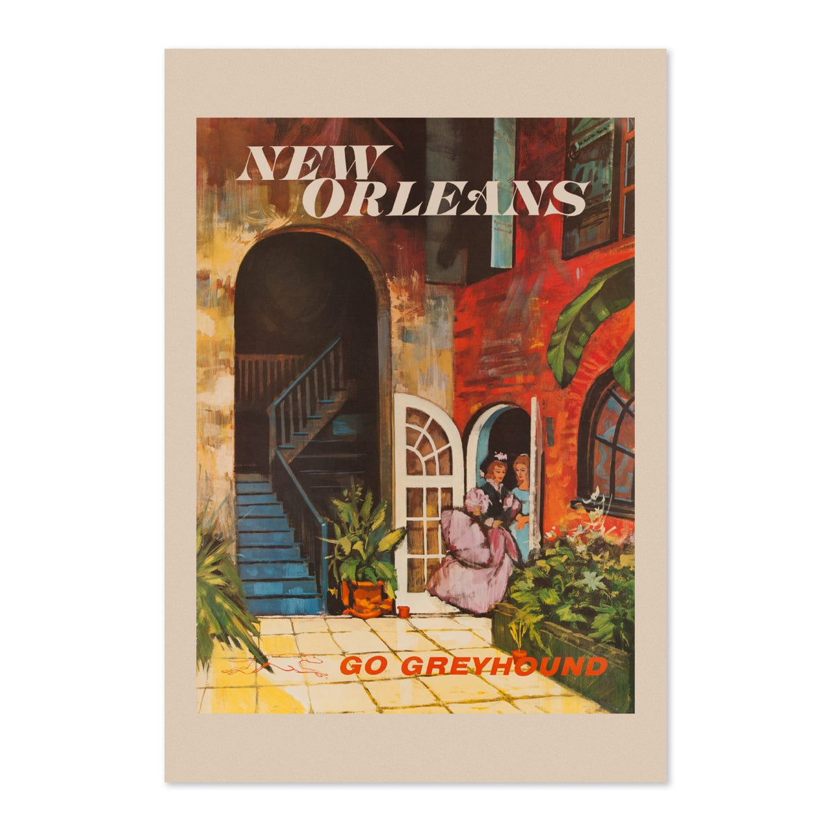 New Orleans Go Greyhound poster print