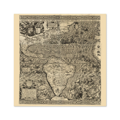 New World 1562 Gutierrez Map poster print