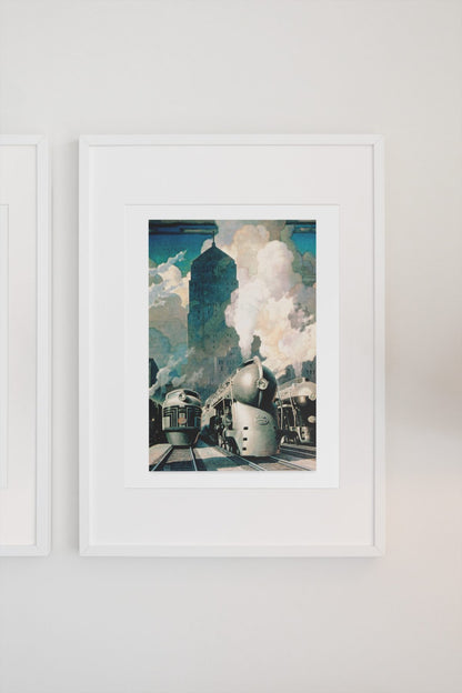New York Central System Streamliner poster on a light wall