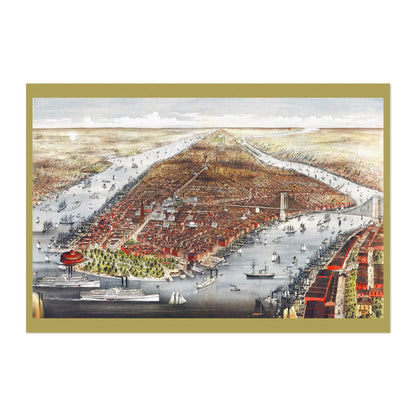 New York City 1876 Panoramic Map poster print
