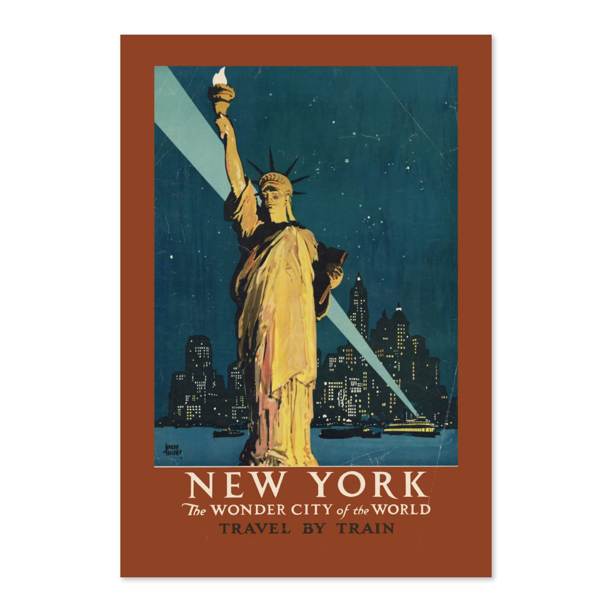 New York Wonder City Travel by Train poster print