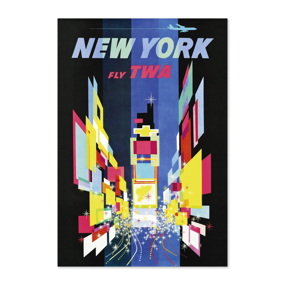 New York Times Square Fly TWA poster print