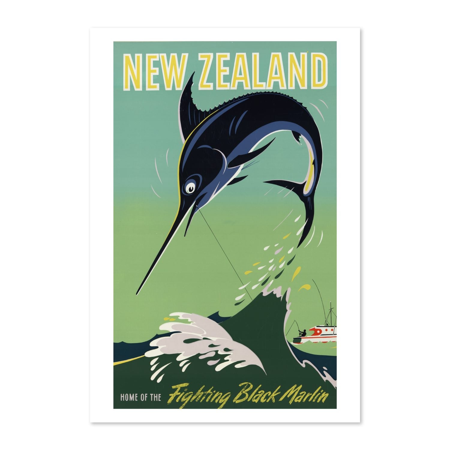 New Zealand Black Marlin poster print