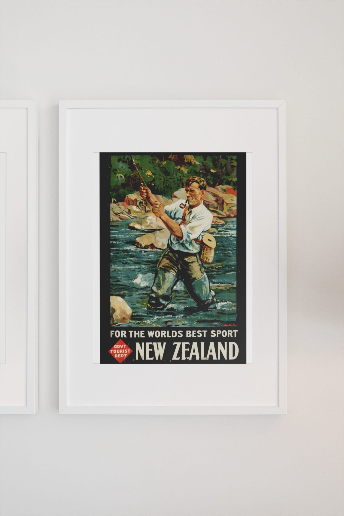 New Zealand Fly Fishing poster on a light wall