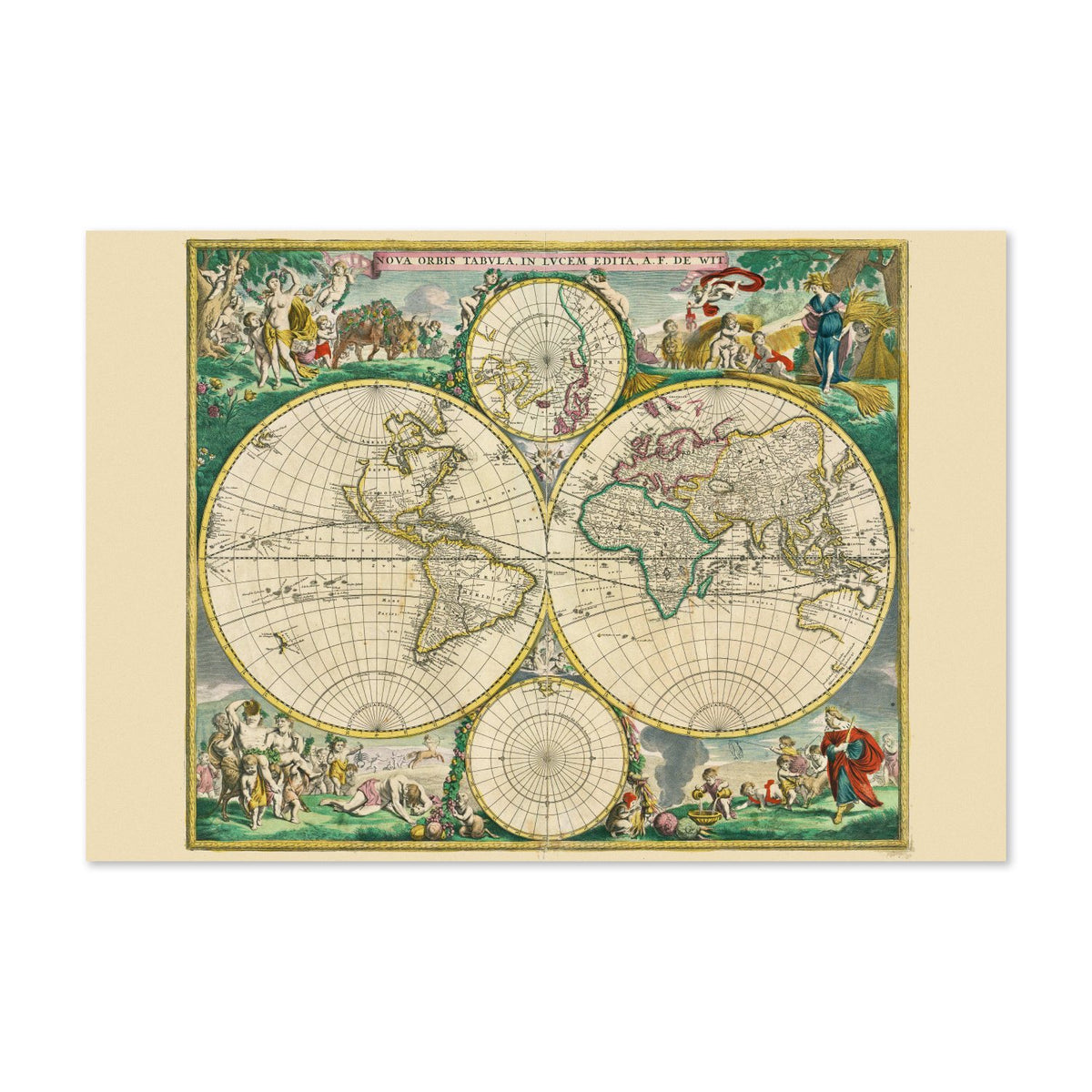 Nova Orbis 1670 World Map poster print