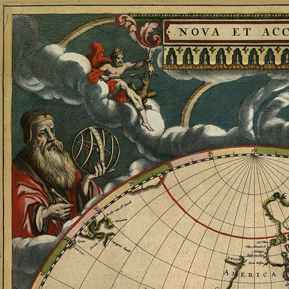 Close-up detail of the Nova Terrarum Orbis 1664 print