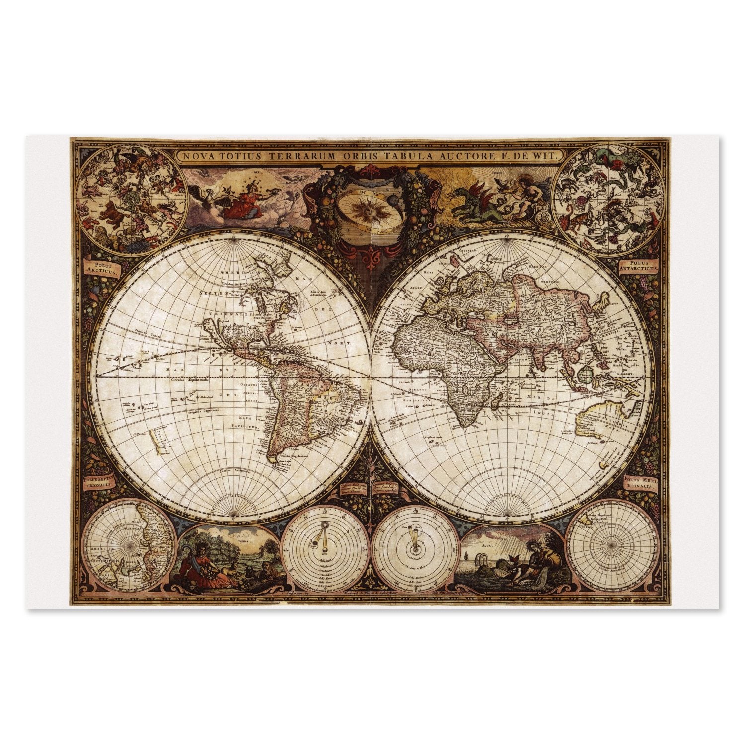Nova Totius Terrarum Orbis 1600s poster print