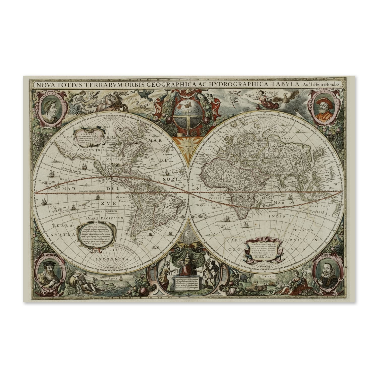Nova Totius Terrarum Orbis 1630 poster print