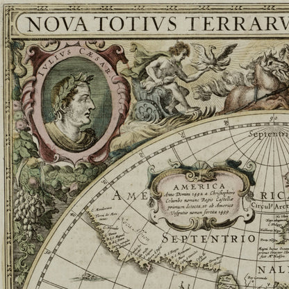 Close-up detail of the Nova Totius Terrarum Orbis 1630 print
