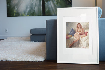 Nude Portrait by Gil Elvgren, pin-up poster — living room wall