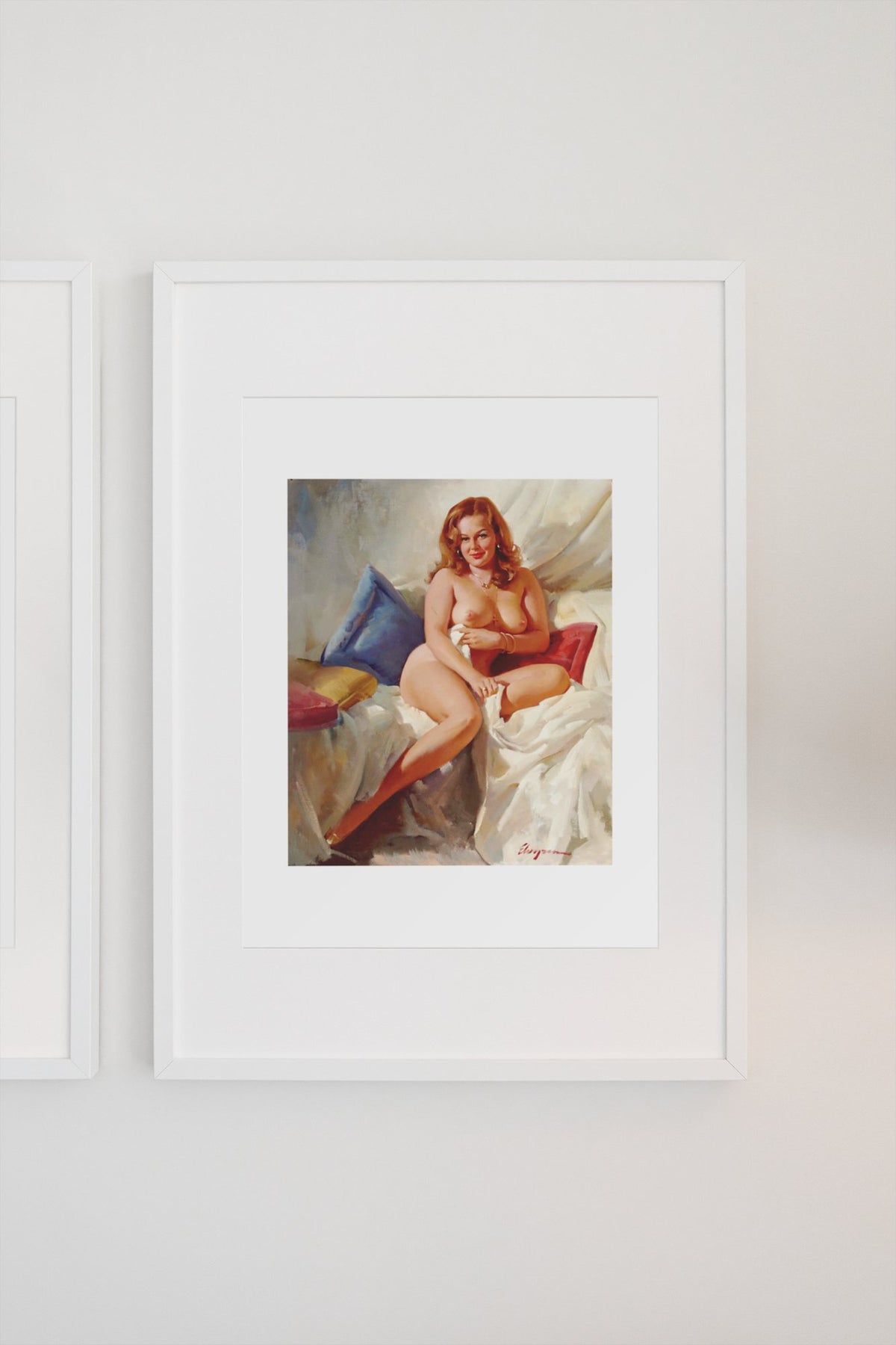 Nude Portrait by Gil Elvgren, pin-up poster — gallery wall