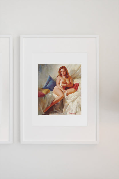 Nude Portrait by Gil Elvgren, pin-up poster — gallery wall