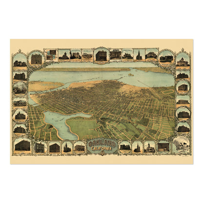 Oakland 1899 Panoramic Map poster print