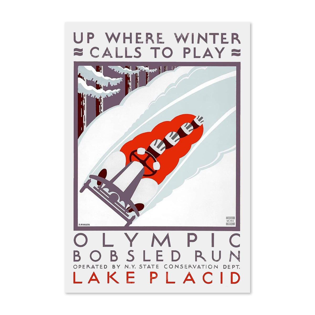 Olympic Bobsled Run Lake Placid poster print