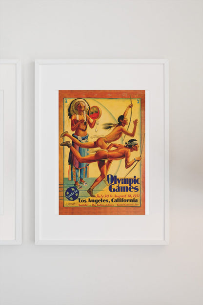Olympic Games Los Angeles 1932 poster on a light wall