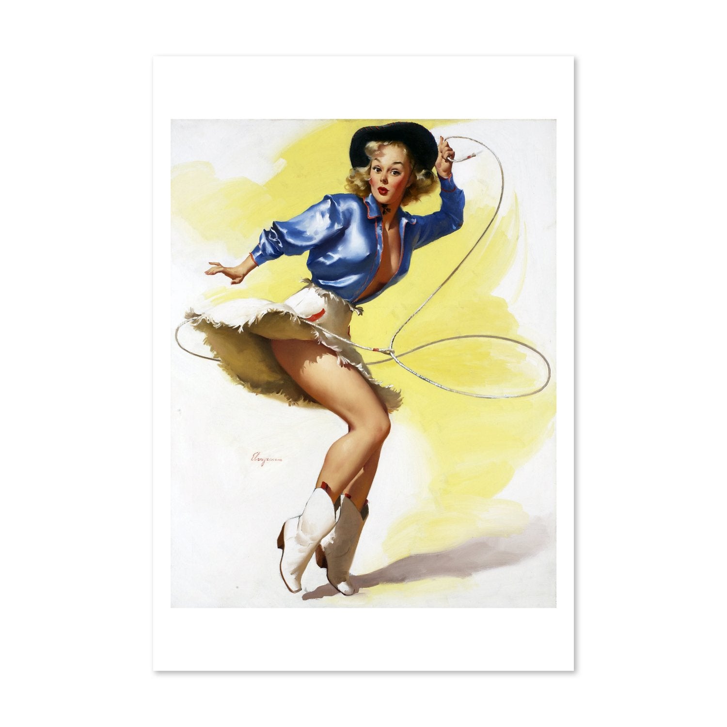 On Her Toes by Gil Elvgren, pin-up poster — framed print