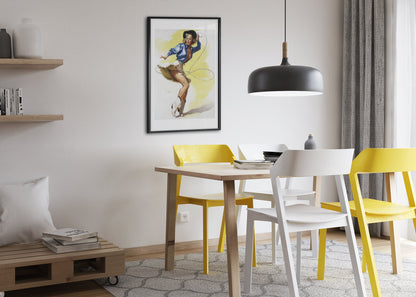 On Her Toes by Gil Elvgren, pin-up poster — dining room