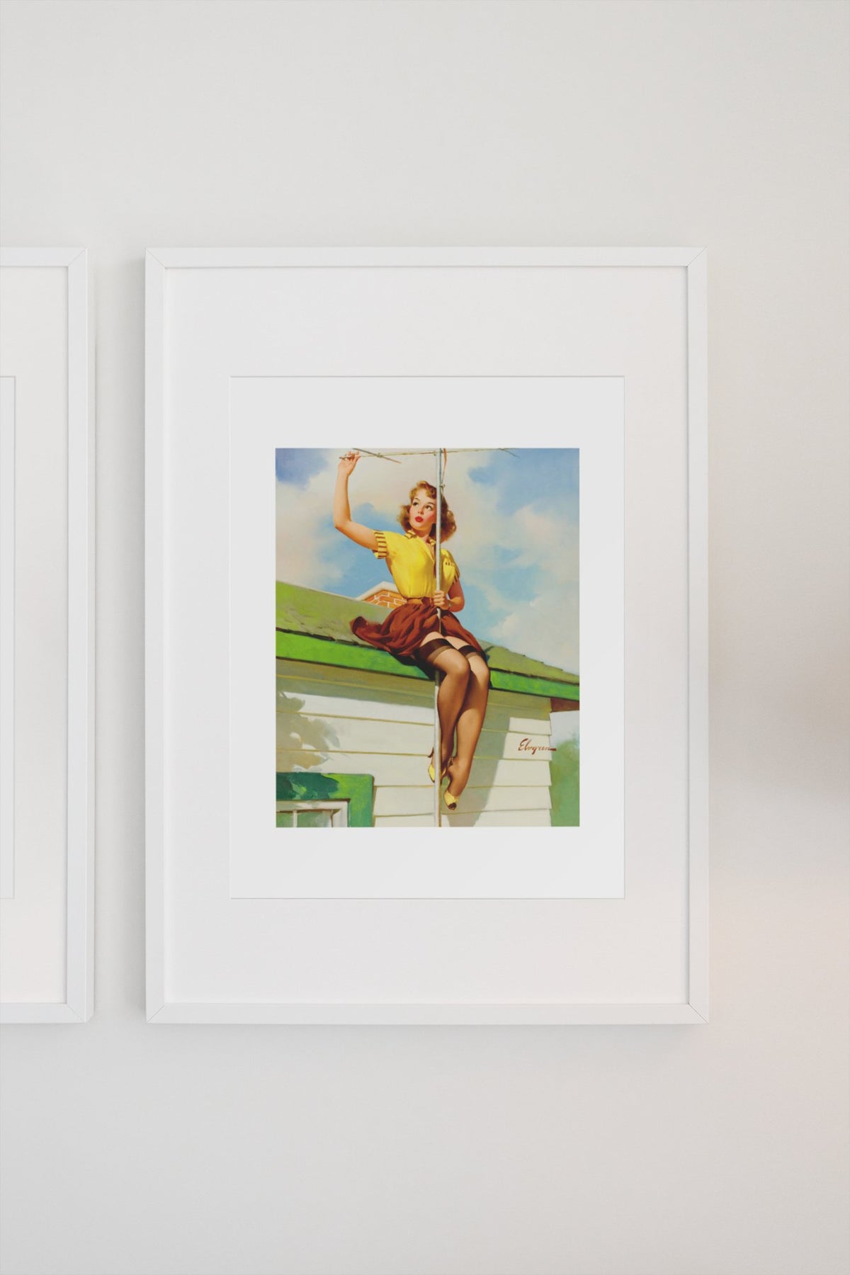 On the House by Gil Elvgren, pin-up poster — gallery wall