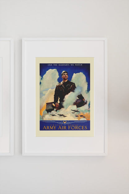 Our Ramparts We Watch — Army Air Forces poster on a light wall