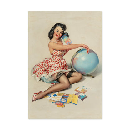 Out of This World by Gil Elvgren, pin-up poster — framed print