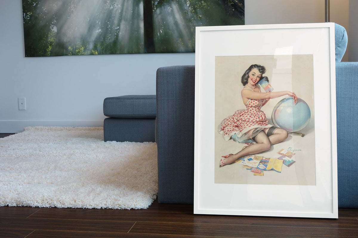 Out of This World by Gil Elvgren, pin-up poster — living room wall