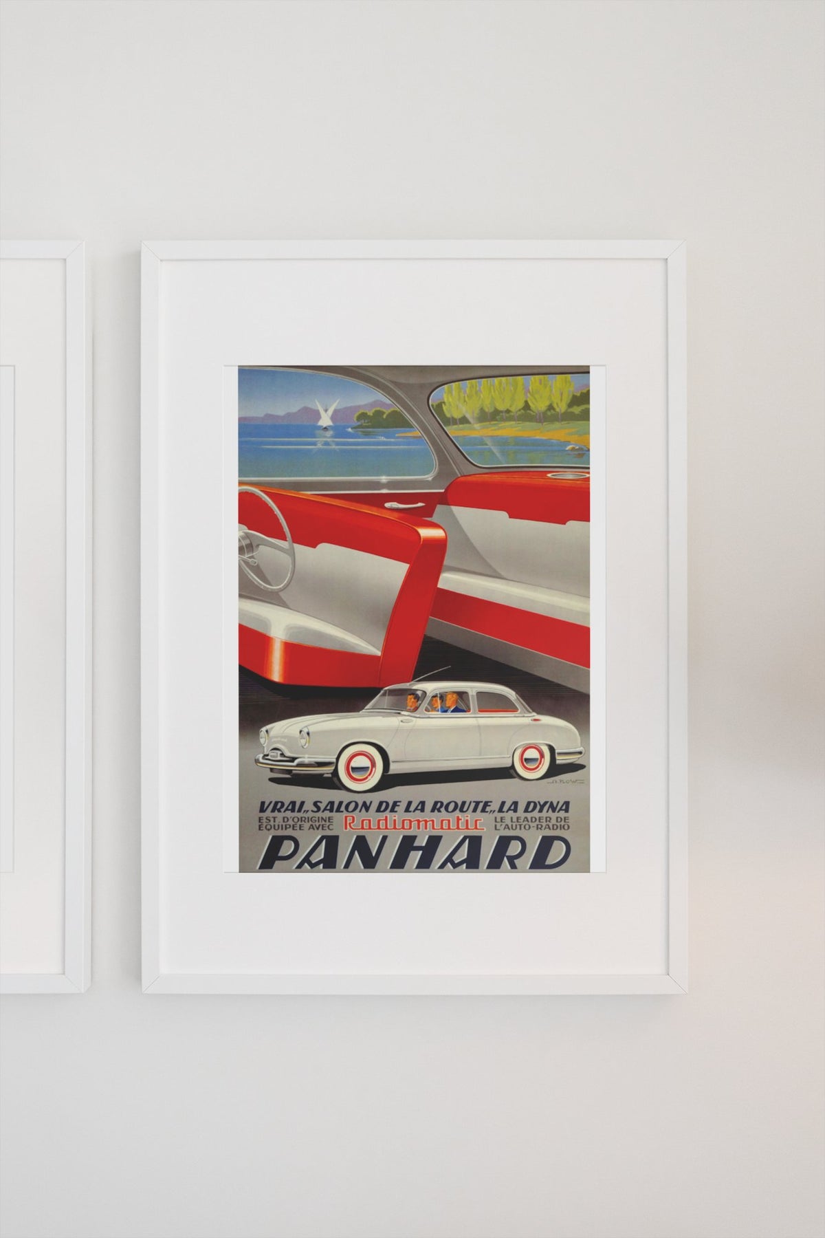 Panhard Dyna Radiomatic poster in a white frame on a light wall