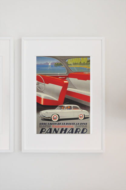 Panhard Dyna Radiomatic poster in a white frame on a light wall